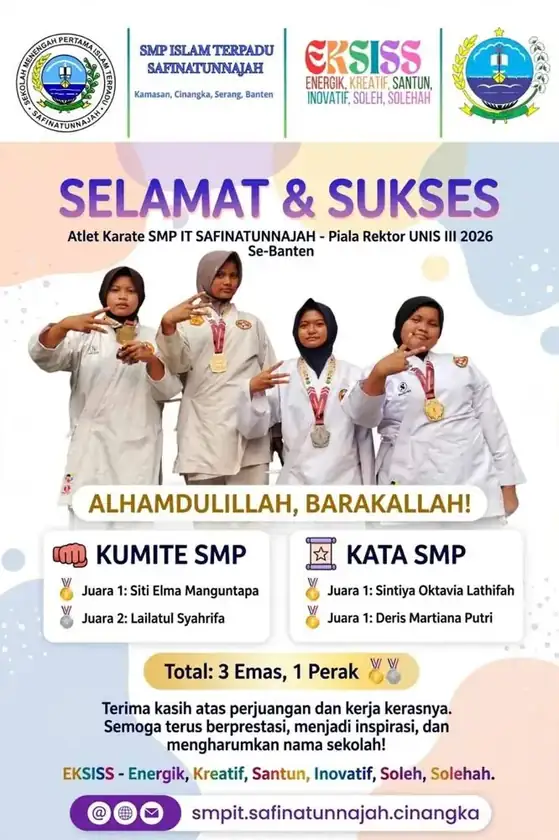 Poster ucapan selamat nomor kumite dan kata